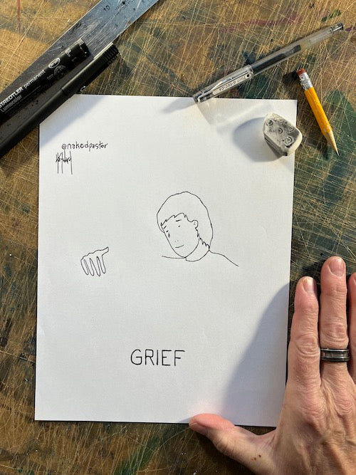 Grief Original Cartoon Drawing