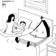 Is the Church in Your Bed? Digital Cartoon - by nakedpastor