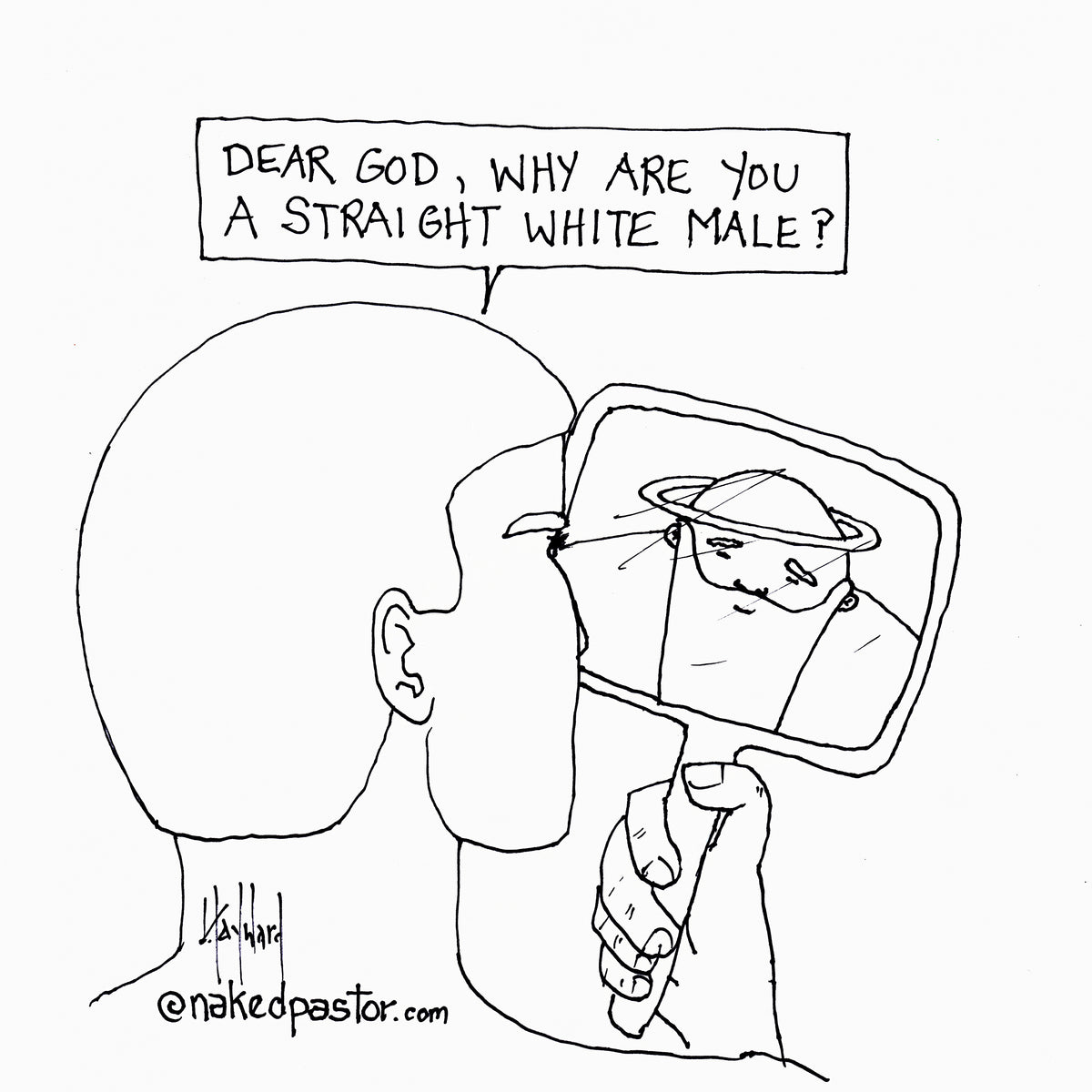 Is Your God a Straight White Male? Digital Cartoon - by nakedpastor