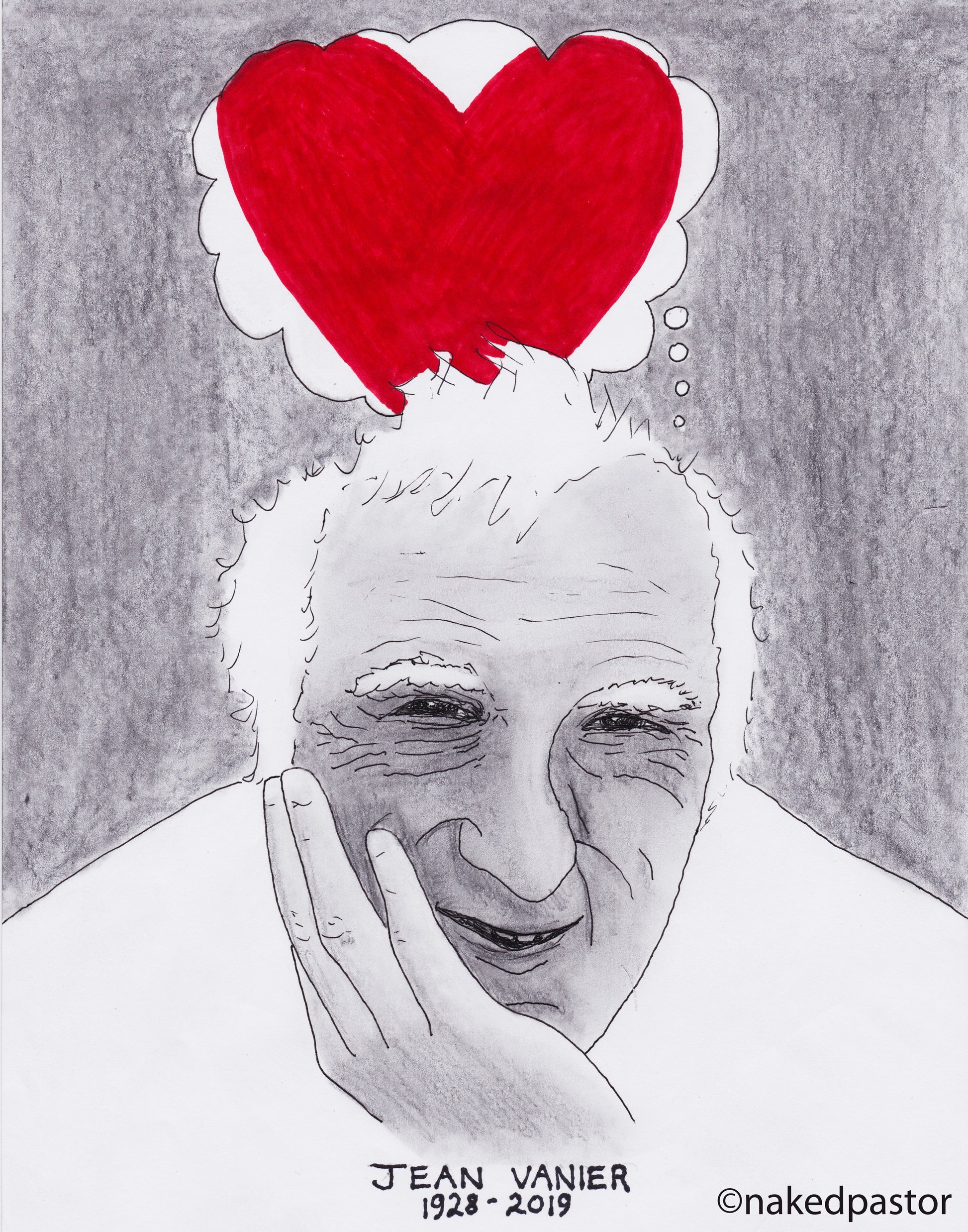 Jean Vanier Digital Cartoon - by nakedpastor