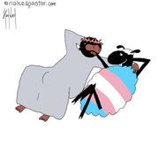 Jesus Chills with Transgender Sheep Digital Cartoon - by nakedpastor