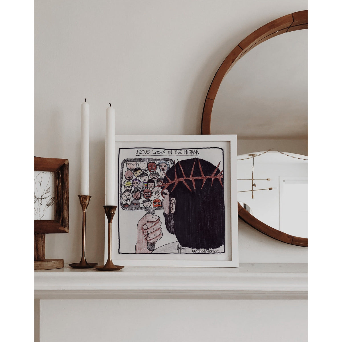 Jesus Looks in the Mirror Print - by nakedpastor