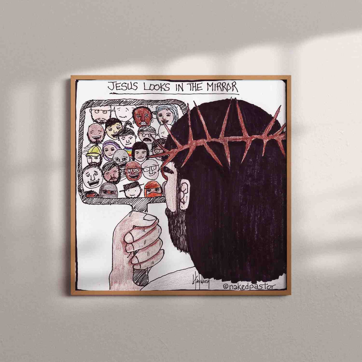 Jesus Looks in the Mirror Print - by nakedpastor