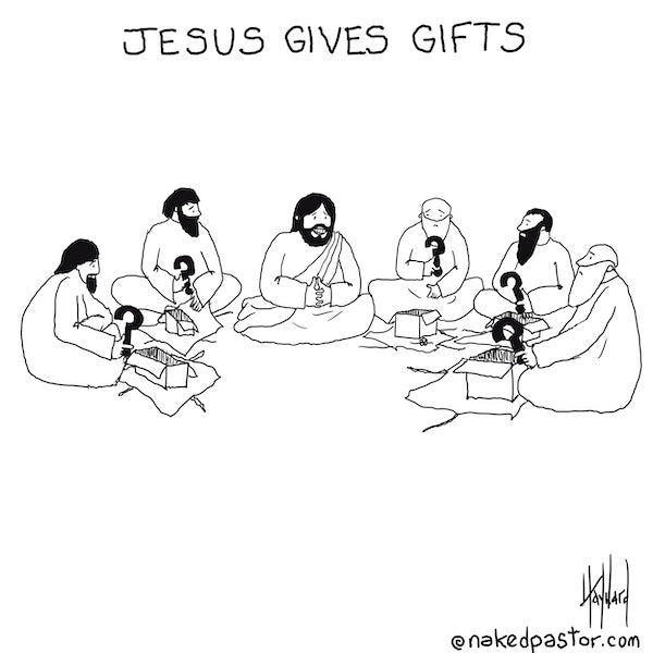 Jesus Gives Gifts Digital Cartoon - by nakedpastor