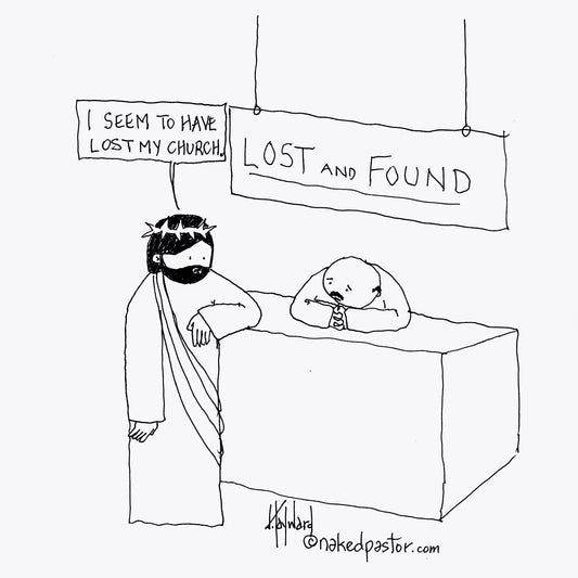 Jesus at the Lost and Found Digital Cartoon