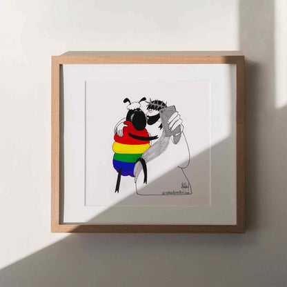Jesus and the Rainbow Sheep Selfie Print