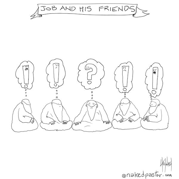 Job and His Friends Digital Cartoon