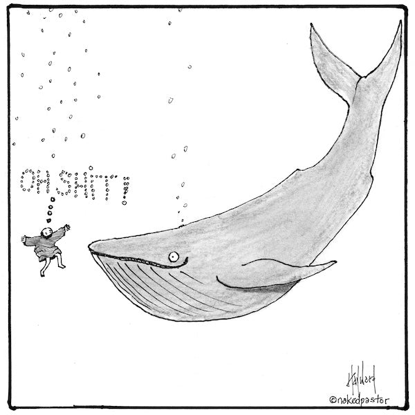 Jonah and the Whale Digital Cartoon - by nakedpastor