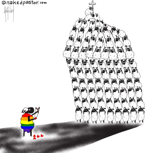 LGBTQ David and Goliath Digital Cartoon