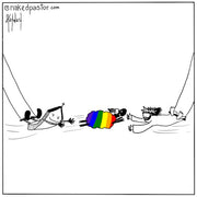 LGBTQ Trapeze Digital Cartoon - by nakedpastor