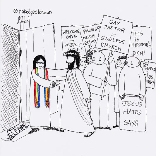 LGBTQ Friendly Church Digital Cartoon