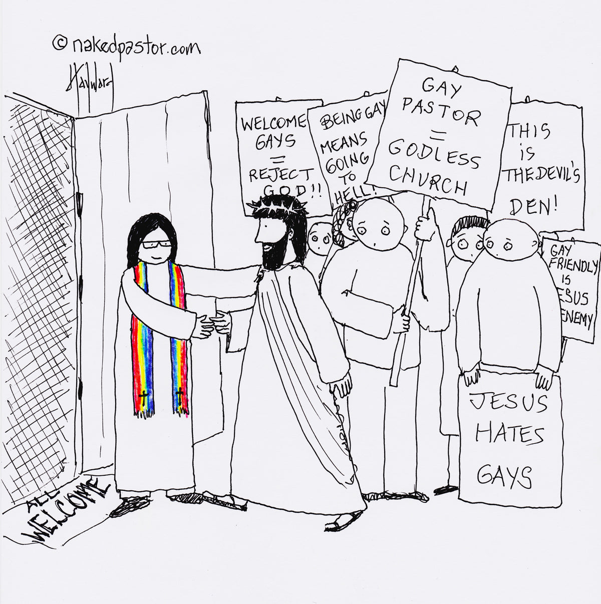 LGBTQ Friendly Church Digital Cartoon - by nakedpastor