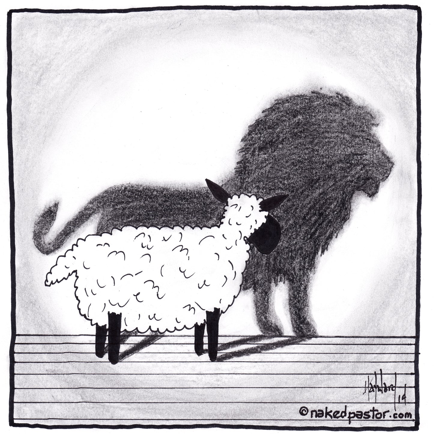 Lamb to Lion Digital Cartoon
