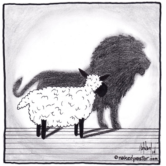 Lamb to Lion Digital Cartoon - by nakedpastor