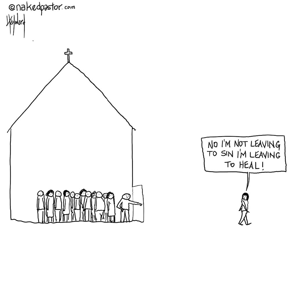 Leaving to Heal Digital Cartoon - by nakedpastor