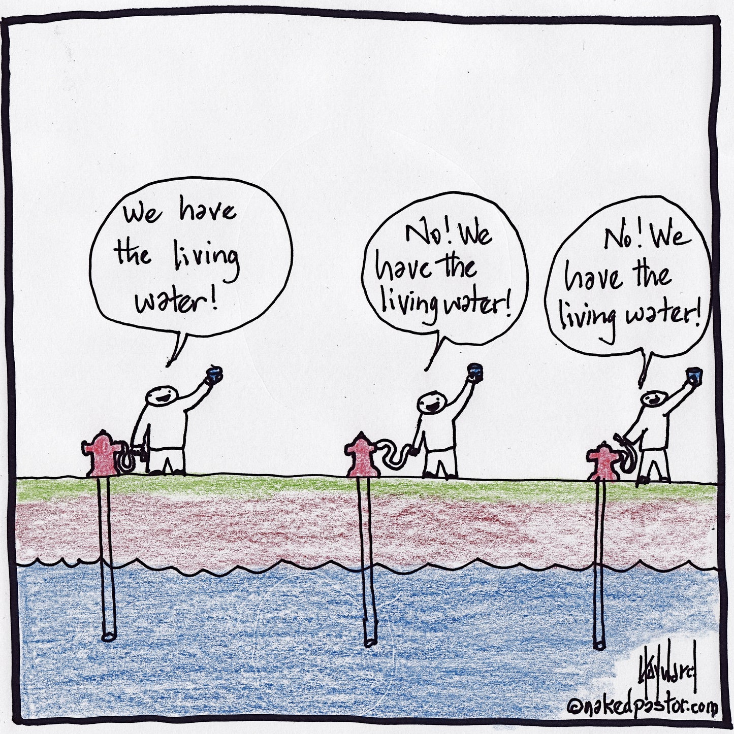Living Water Digital Cartoon