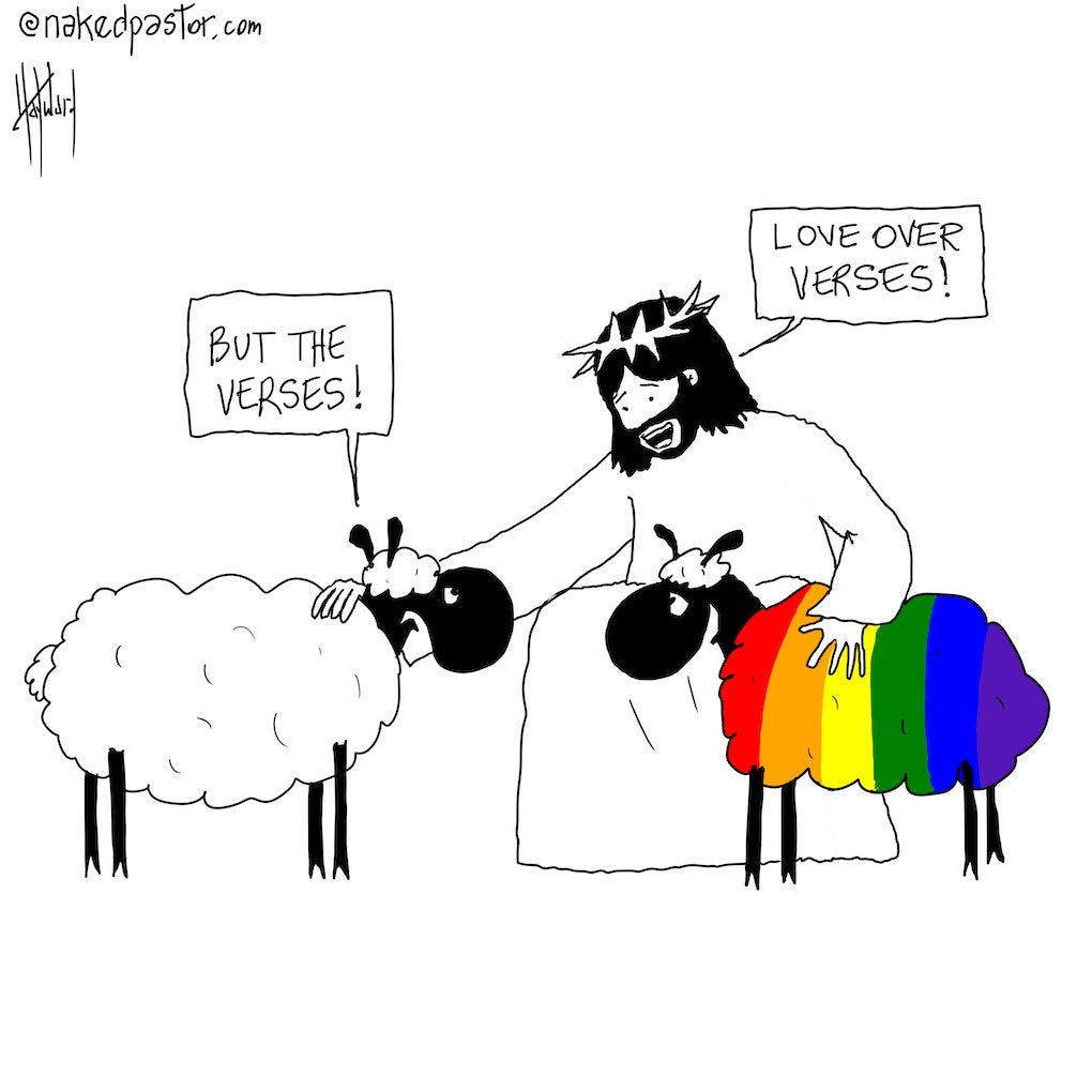 Love Over Verses Digital Cartoon - by nakedpastor