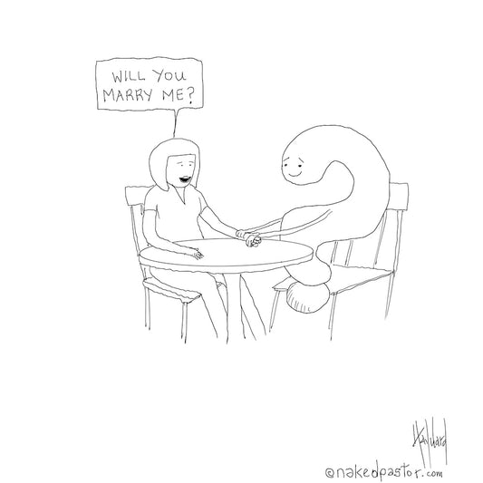 Marry the Question Digital Cartoon