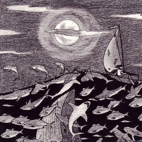 The Voyage of Saint Brendan Pen and Pencil Print-Drawings-nakedpastor