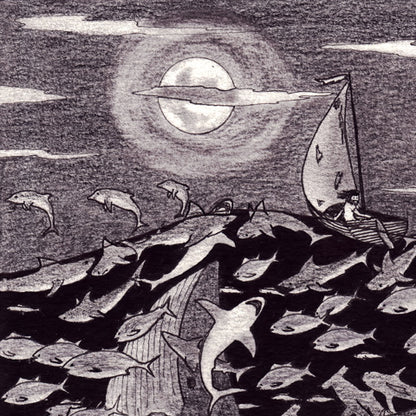 The Voyage of Saint Brendan Pen and Pencil Print-Drawings-nakedpastor