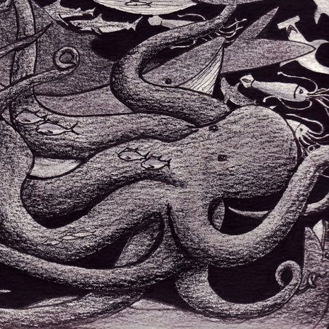 The Voyage of Saint Brendan Pen and Pencil Print-Drawings-nakedpastor