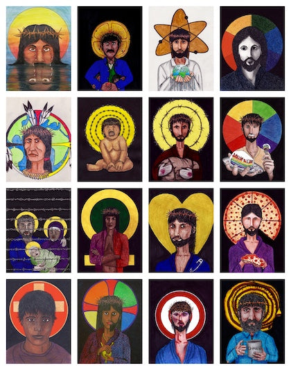 Images of Christ Collage (Bordered) Digital Drawing