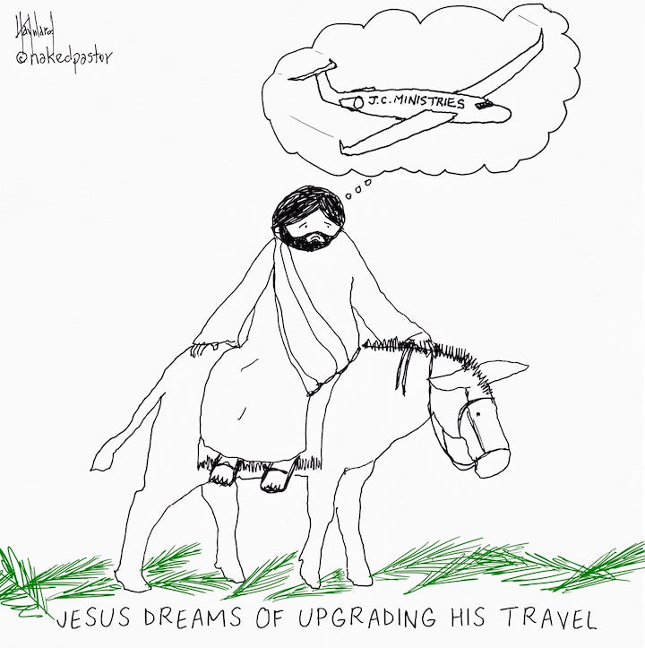 Palm Sunday Travel Arrangements Digital Cartoon - by nakedpastor