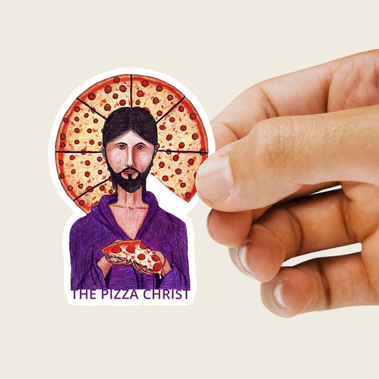 Pizza Christ Sticker - by nakedpastor