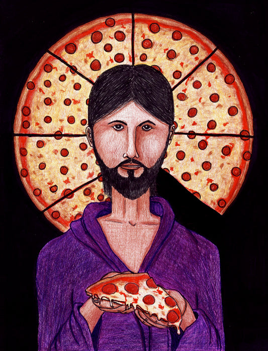 Pizza Christ Digital Drawing