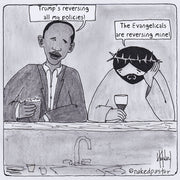 Obama and Jesus and Reversing Policies Digital Cartoon - by nakedpastor