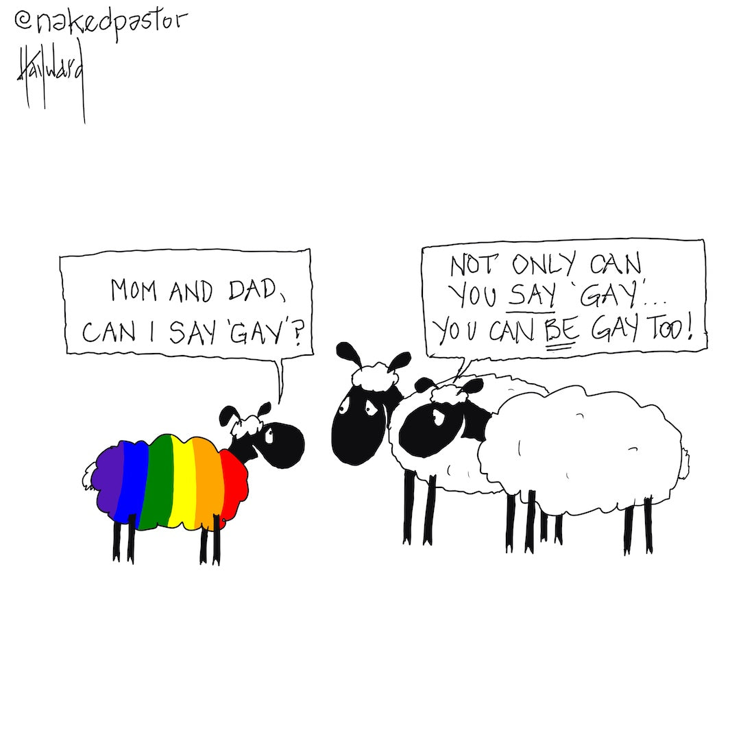 Say Gay Be Gay Digital Cartoon
