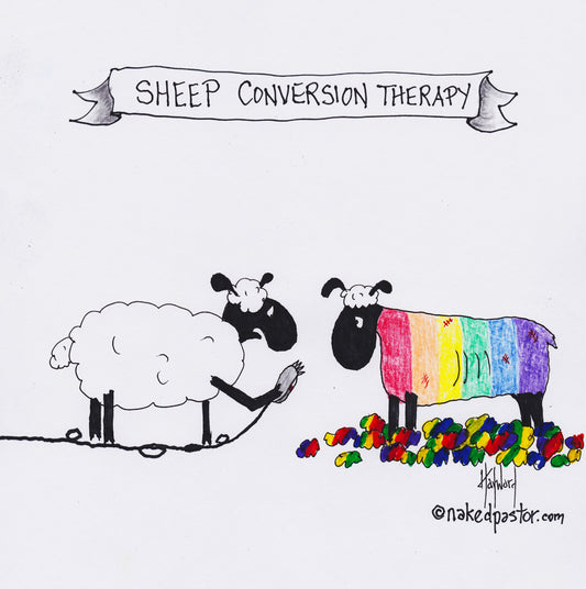 Sheep Conversion Therapy Digital Cartoon - by nakedpastor