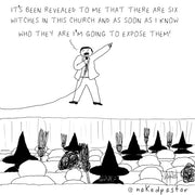 Six Witches Digital Cartoon - by nakedpastor