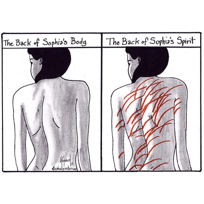 Sophia's Back Cartoon Print