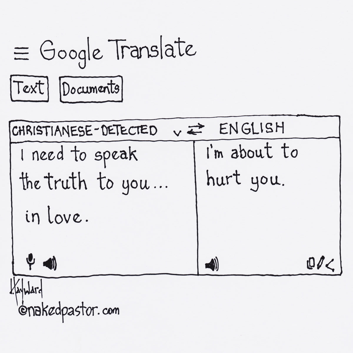 Speaking the Truth in Love Digital Cartoon - by nakedpastor