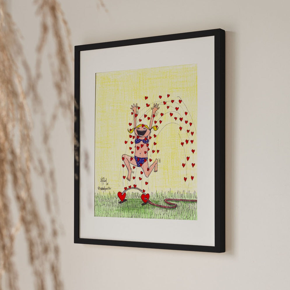 Sprinkler of Love Cartoon Print-Queer Christian Art Prints-nakedpastor