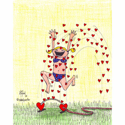 Sprinkler of Love Cartoon Print