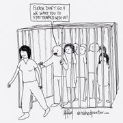 Stay Trapped With Us Digital Cartoon - by nakedpastor