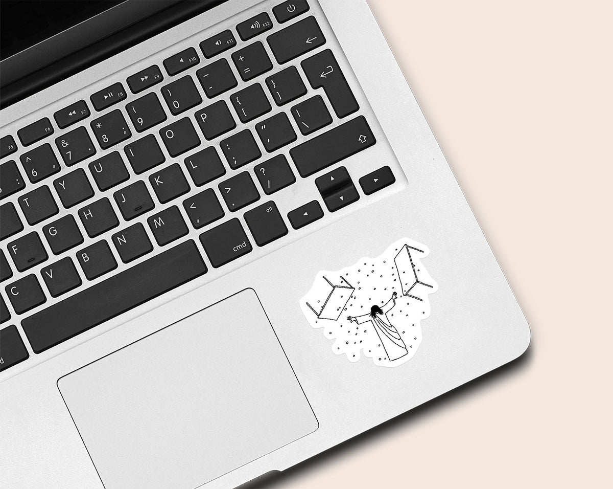 Jesus Overturning Sticker - by nakedpastor