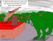 T-Rex Not Saved Digital Cartoon - by nakedpastor