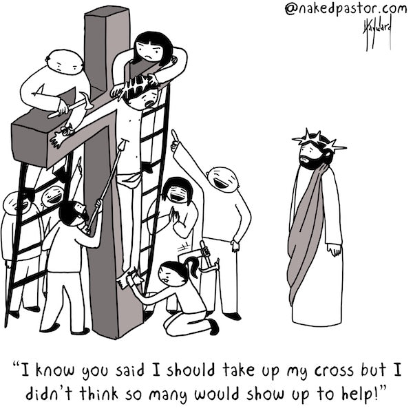Take Up My Cross Digital Cartoon