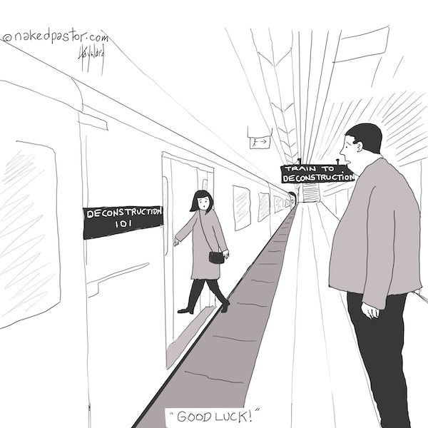 The Deconstruction Train Digital Cartoon - by nakedpastor