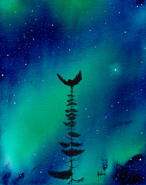 The Mystical Magic of Midnight Watercolor Print