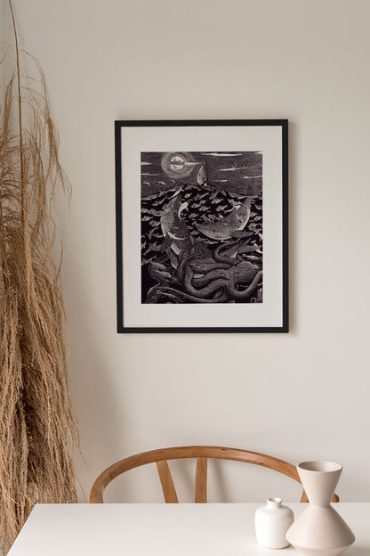 The Voyage of Saint Brendan Pen and Pencil Print-Drawings-nakedpastor