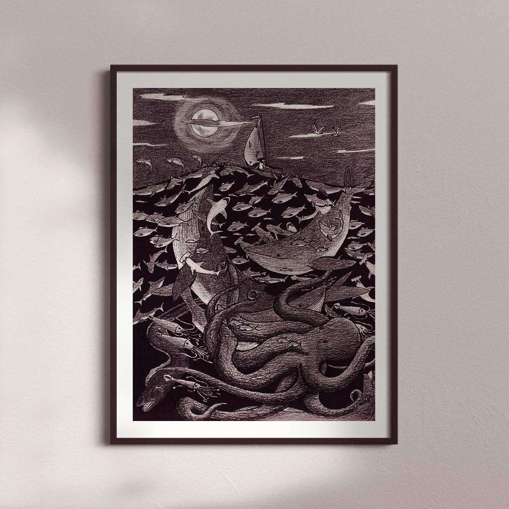 The Voyage of Saint Brendan Pen and Pencil Print-Drawings-nakedpastor