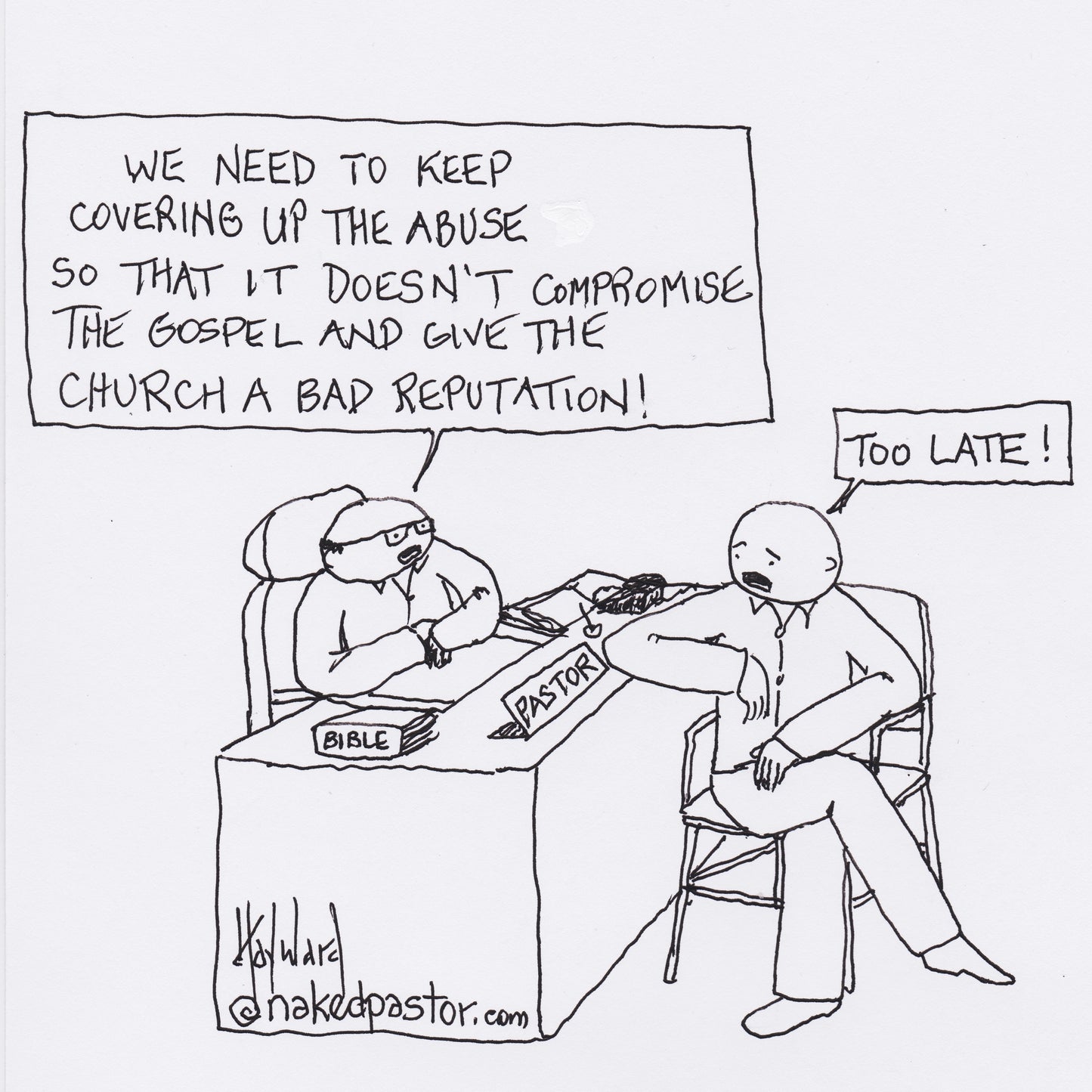 Abuse and the Church's Reputation Digital Cartoon