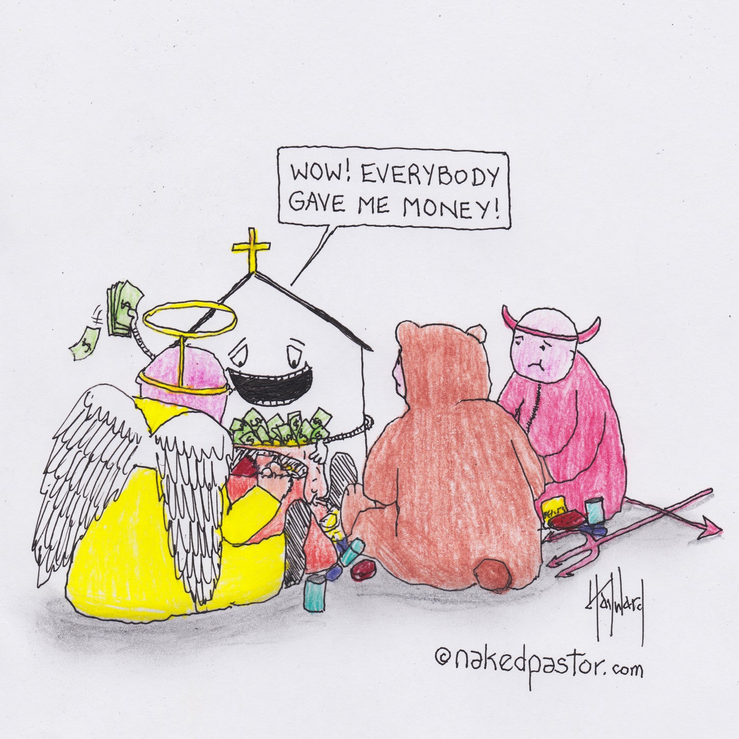 The Church's Treat Bag Digital Cartoon