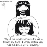 The Divine Gift of Blocking Digital Cartoon - by nakedpastor