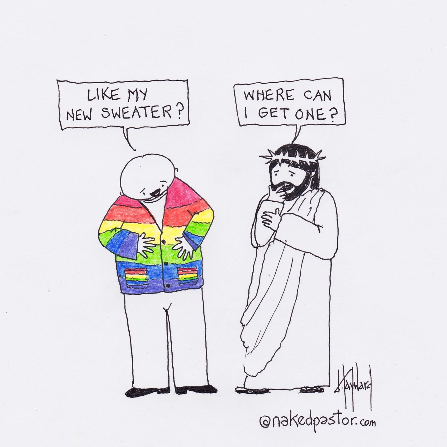 The Gay Sweater Digital Cartoon