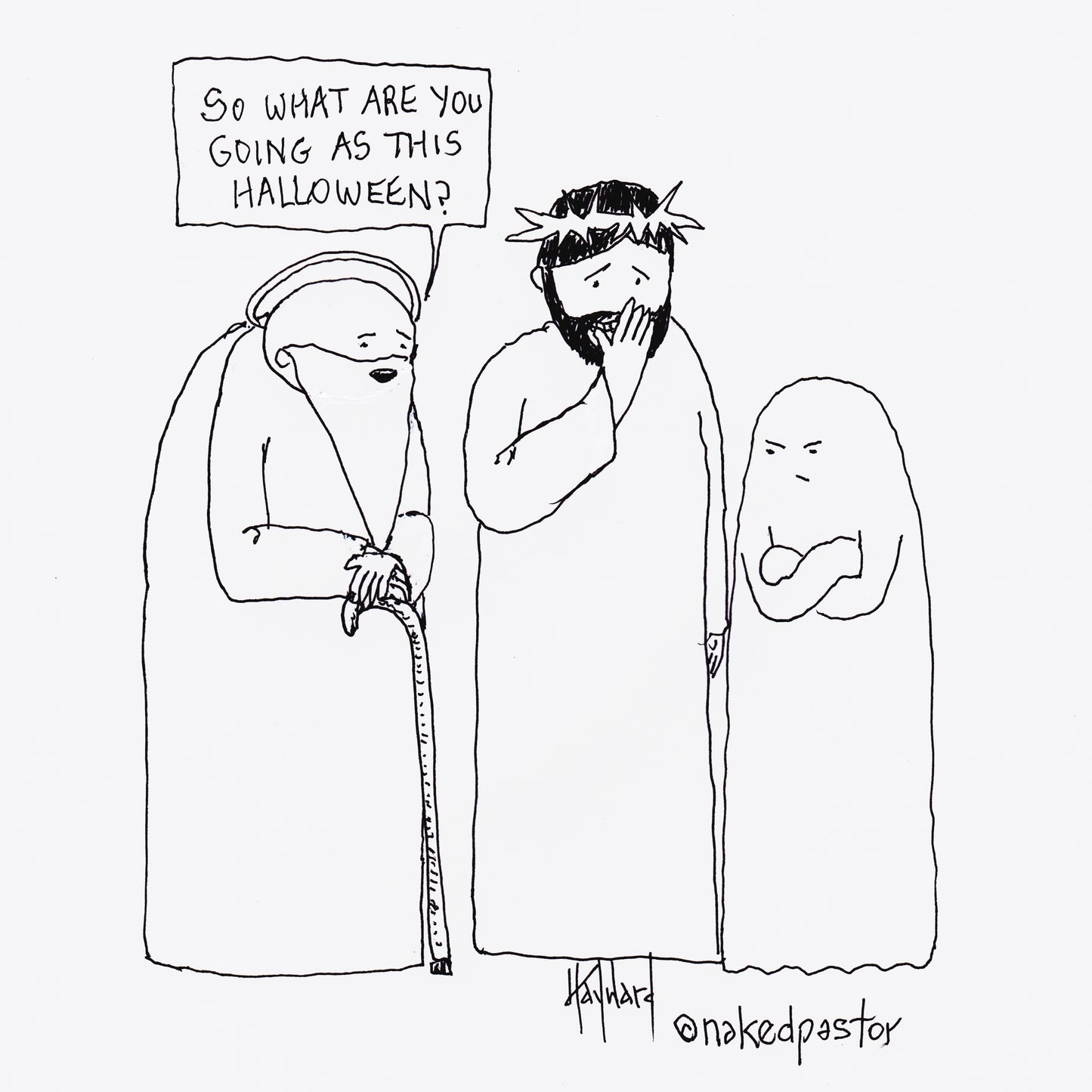 Holy Ghost Halloween Digital Cartoon